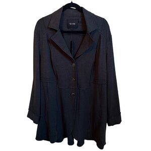 NWT 🩶 Nic+Zoe Seamed Riding Jacket 3-Button Dark Gray Knit, Long, Equestrian, 1X